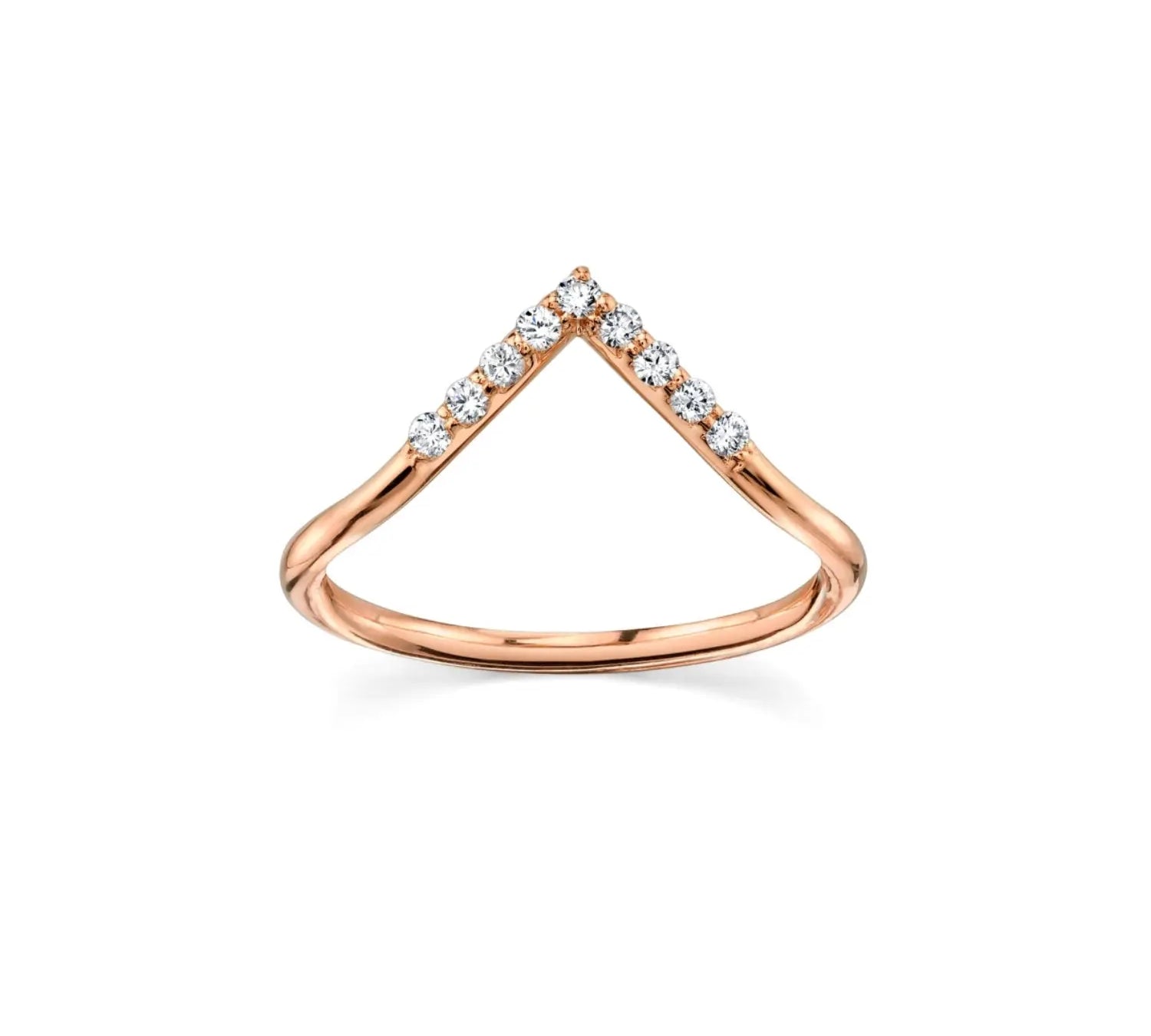 White Diamond Triangle Nesting Ring [Rose Gold]