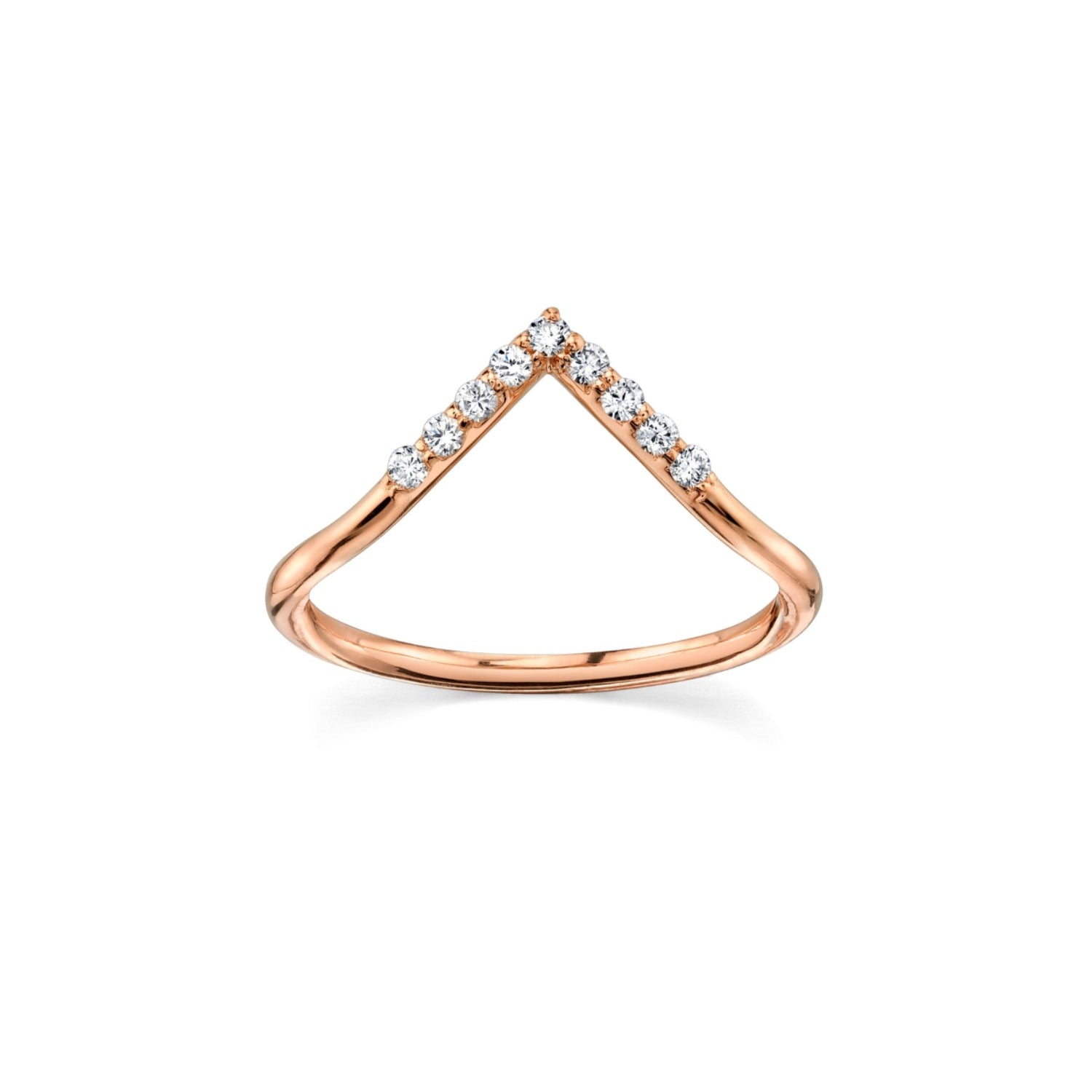 White Diamond Triangle Nesting Ring [Rose Gold]