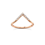 White Diamond Triangle Nesting Ring [Rose Gold]