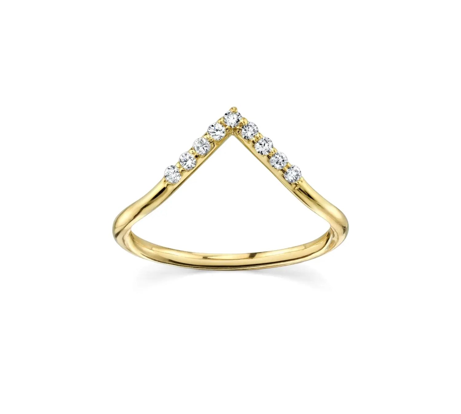 White Diamond Triangle Nesting Ring [Yellow Gold]