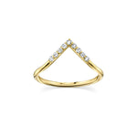 White Diamond Triangle Nesting Ring [Yellow Gold]