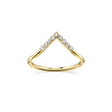 White Diamond Triangle Nesting Ring [Yellow Gold]