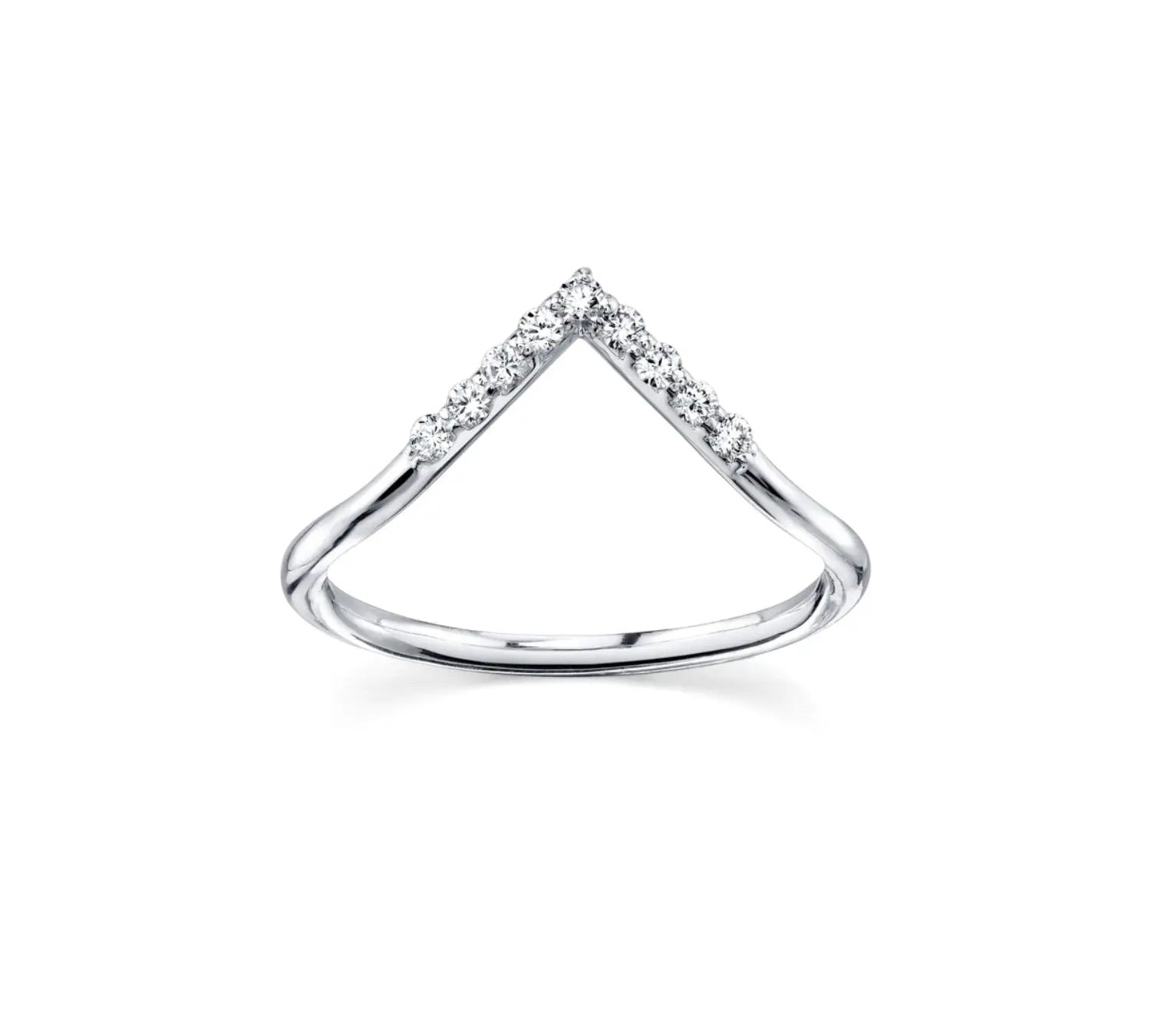 White Diamond Triangle Nesting Ring [White Gold]