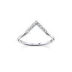 White Diamond Triangle Nesting Ring [White Gold]