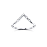 White Diamond Triangle Nesting Ring [White Gold]