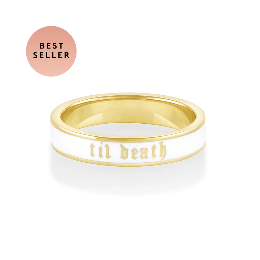 Til Death White Enamel Band - 4mm