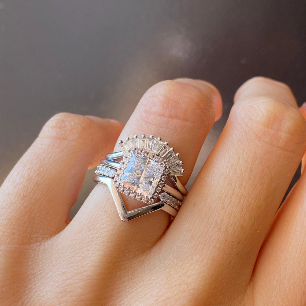 Round Pear Ballerina Jacket Vintage Inspired Diamond Stacking Ring Marrow Fine
