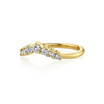 White Diamond Seven Stars Nesting Ring [Yellow Gold flat]