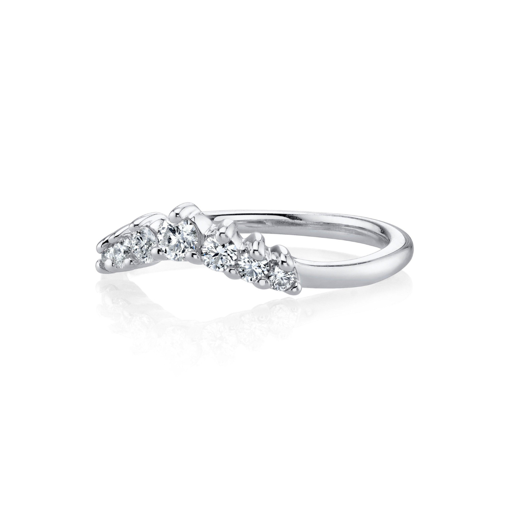 White Diamond Seven Stars Nesting Ring [White Gold flat]