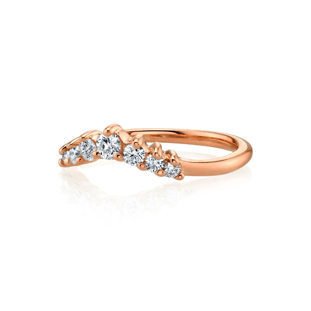 White Diamond Seven Stars Nesting Ring [Rose Gold flat]