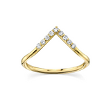 White Diamond Triangle Nesting Ring [Yellow Gold]