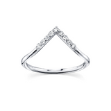 White Diamond Triangle Nesting Ring [White Gold]