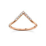 White Diamond Triangle Nesting Ring [Rose Gold]