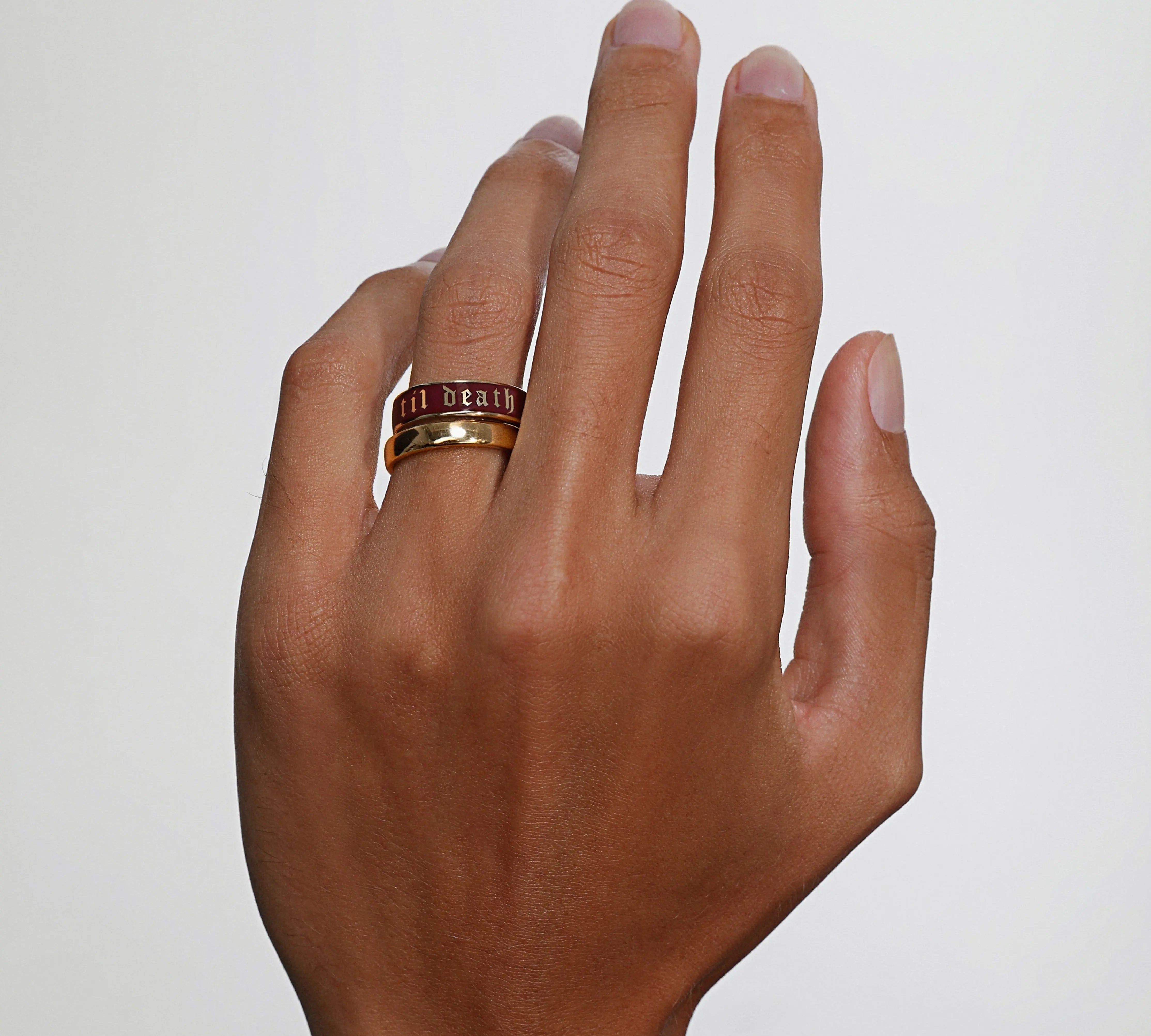 Close up of Classic Men's Band on hand