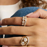 White Diamond Mixed Shape Bezel Band