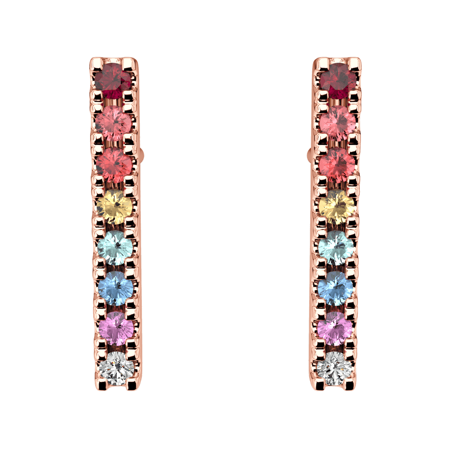 Gradient Rainbow Bar Studs