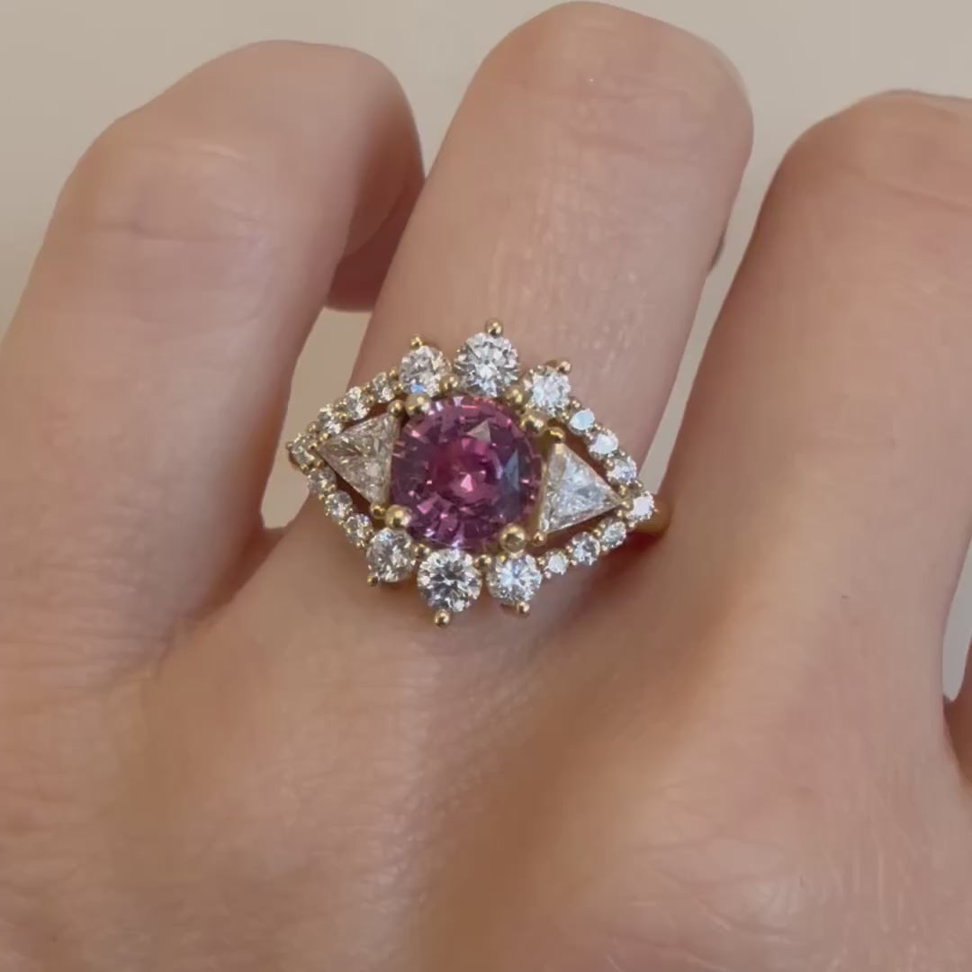 1.49ct Pink Sapphire Art Deco Ring [on hand]