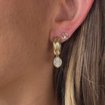 Video of Odette Oval Drop Earrings on ear close up