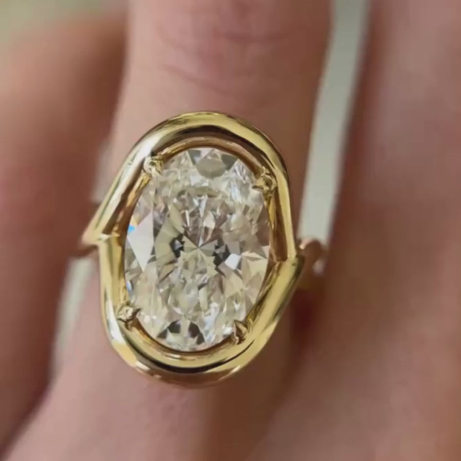 Video of 6ct Lab Diamond Marrow x Sammi Florence Ring on hand