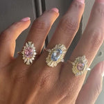 2.34ct Pink Spinel Ballerina Ring, 2.26ct Sapphire Ballerina Ring