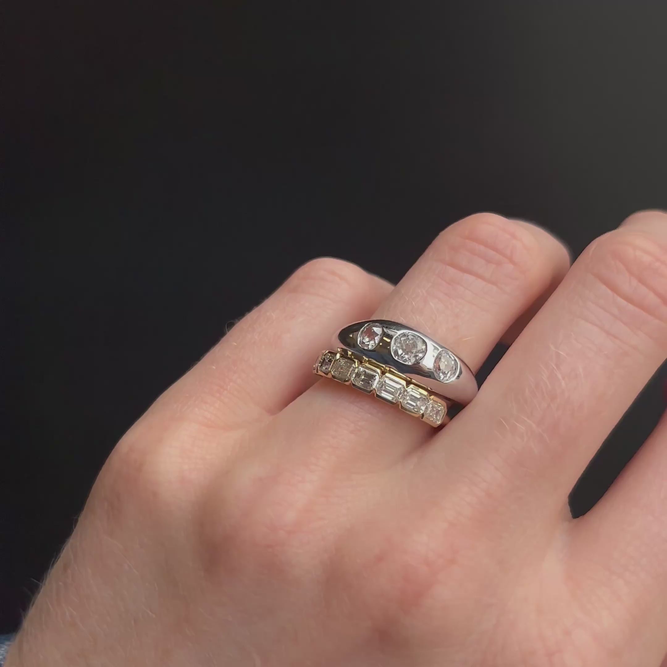 1.02tcw Old Cut Diamond Bombe Marrow Fine