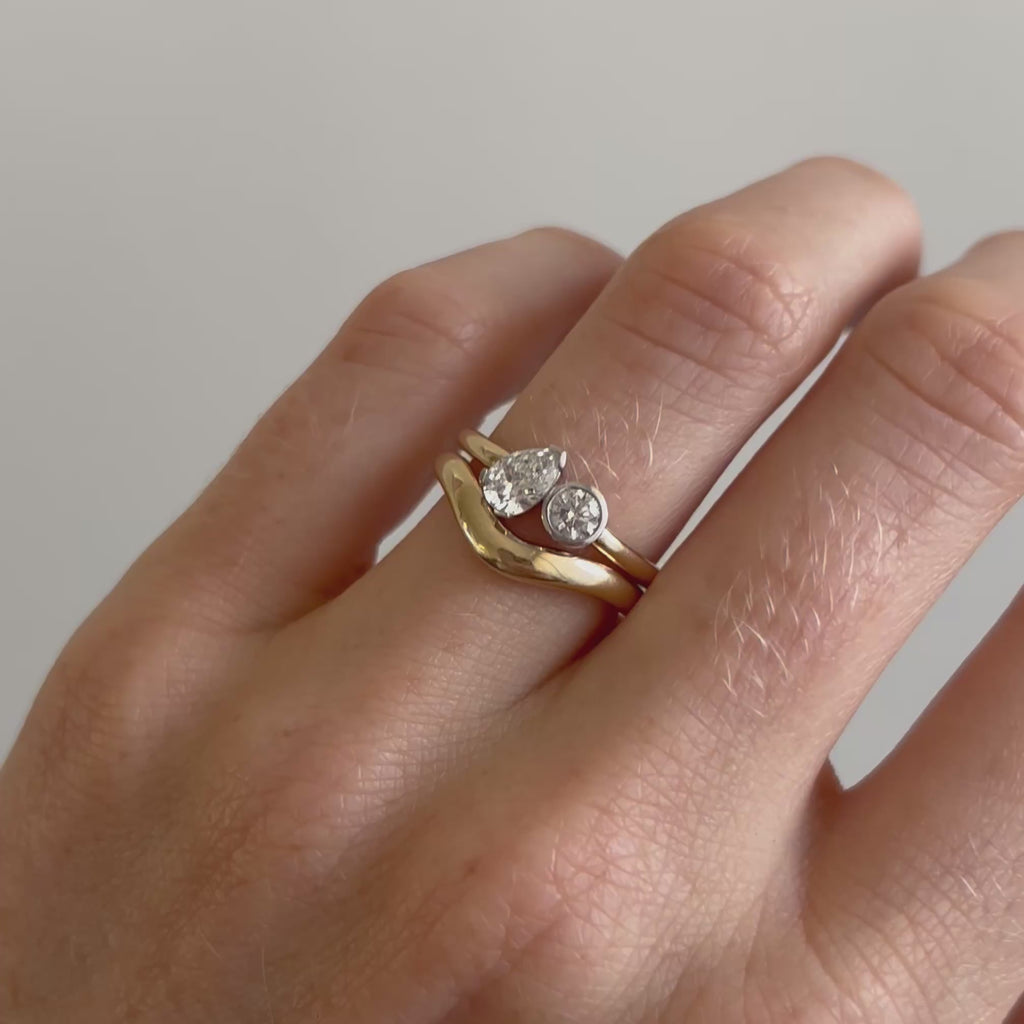 0.48ct Pear Shape Diamond and 0.23ct Round Diamond Chloe