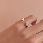 Video of the Lucky Horseshoe Ring with baguette diamonds worn on hand