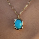 5.69ct Abstract Turquoise Bezel Pendant