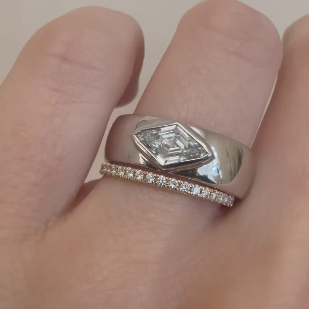 .53ct White Diamond Kite Cigar Band