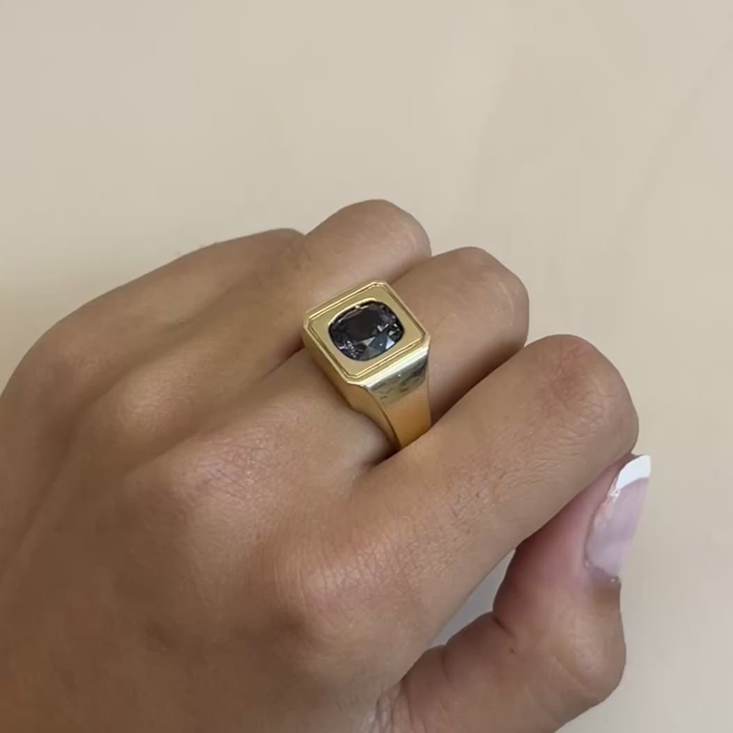3.15ct Men's Spinel Signet Ring [on hand]
