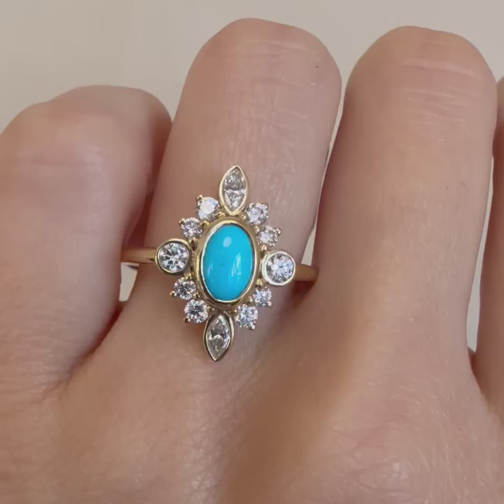 0.58ct Turquoise Scarlette Compass Ring