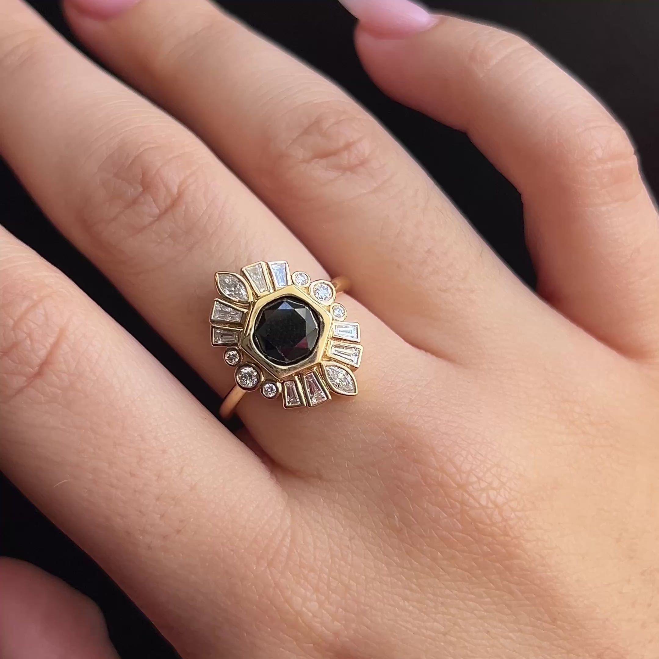 2.26ct Black Diamond Stella Ring [on hand]