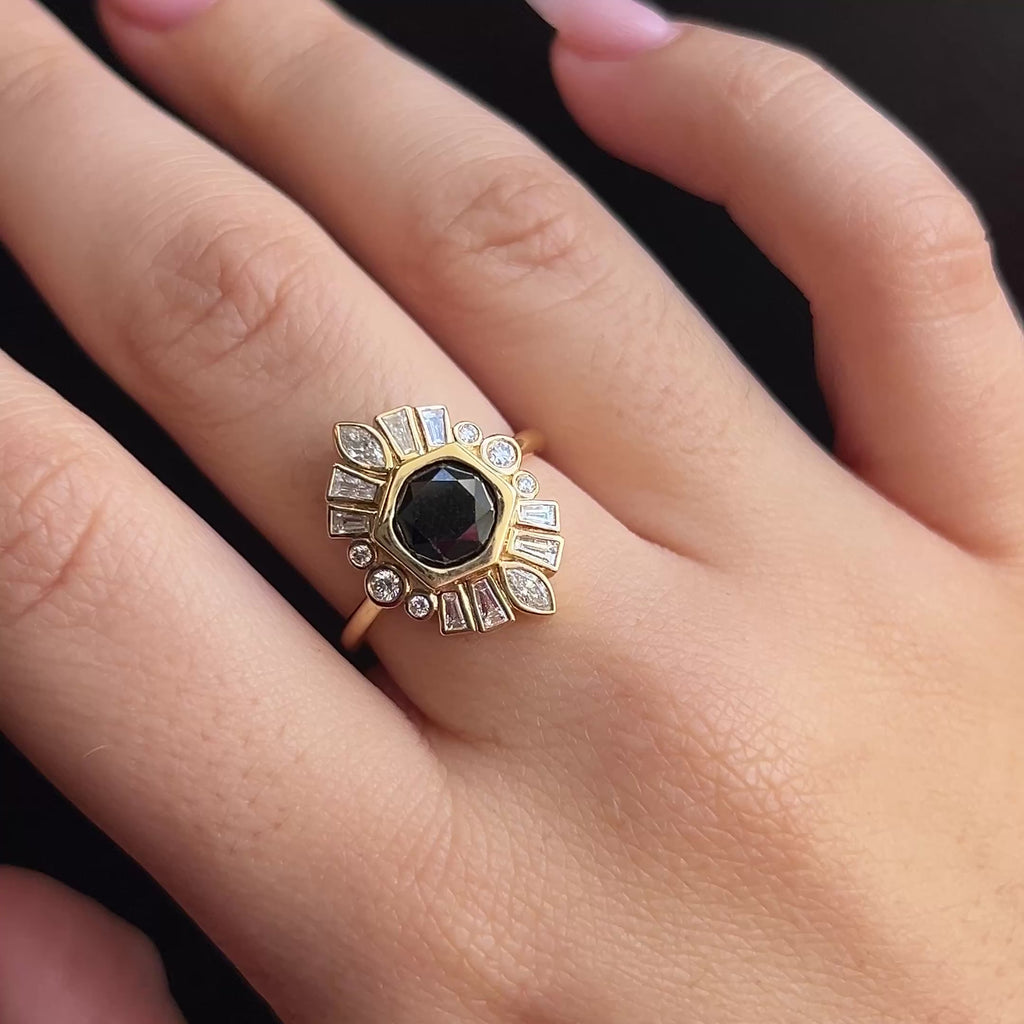 2.26ct Black Diamond Stella Ring [on hand]