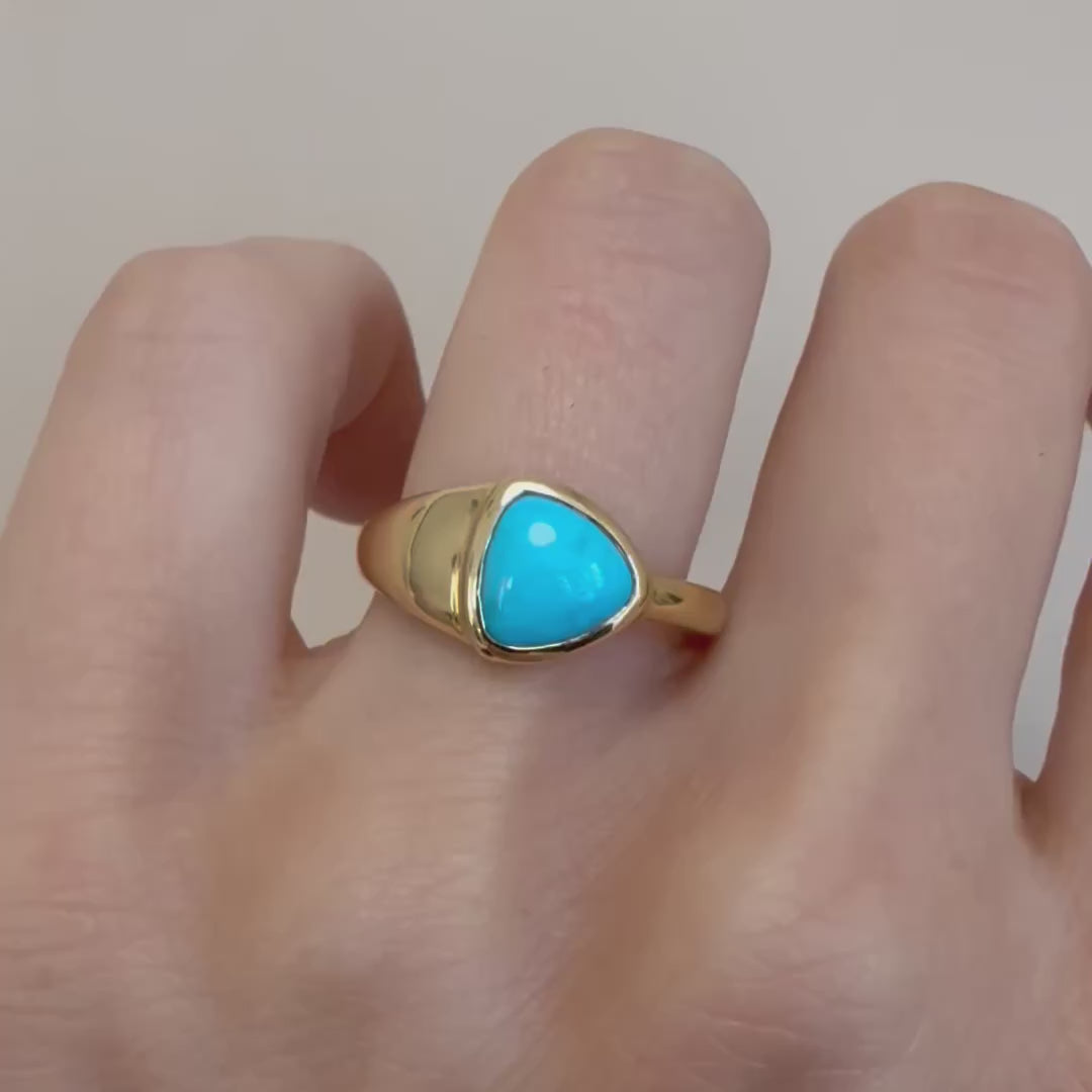 1.30ct Turquoise Trillion Ring