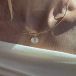 Video of Odette Gold Collar with a east-west oval diamond charm on woman's neck