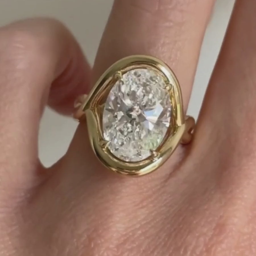 Vide of Marrow x Sammi Florence Engagement Ring on hand