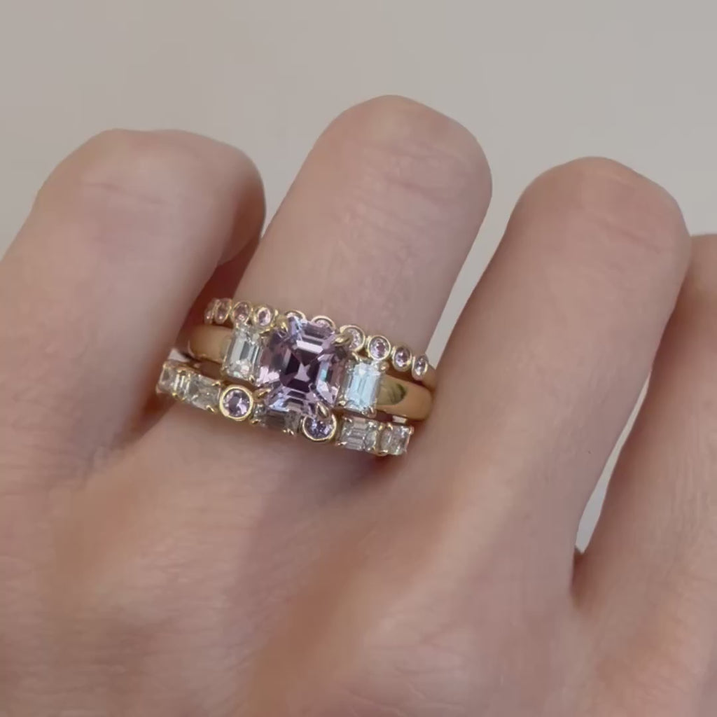1.76ct Pink Sapphire and Diamond Ring Stack