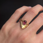 0.93ct Malawi Ruby Abstract Bezel Ring [on hand]
