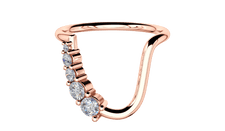 white diamond Lucy wave band ring in rose gold