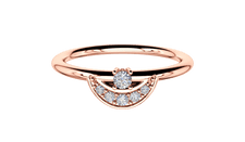 white diamond cleo ring in rose gold