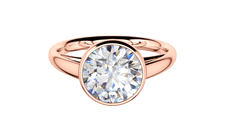 bezel round diamond engagement ring in rose gold