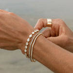 Close up of Lisse Tennis Bracelet on wrist