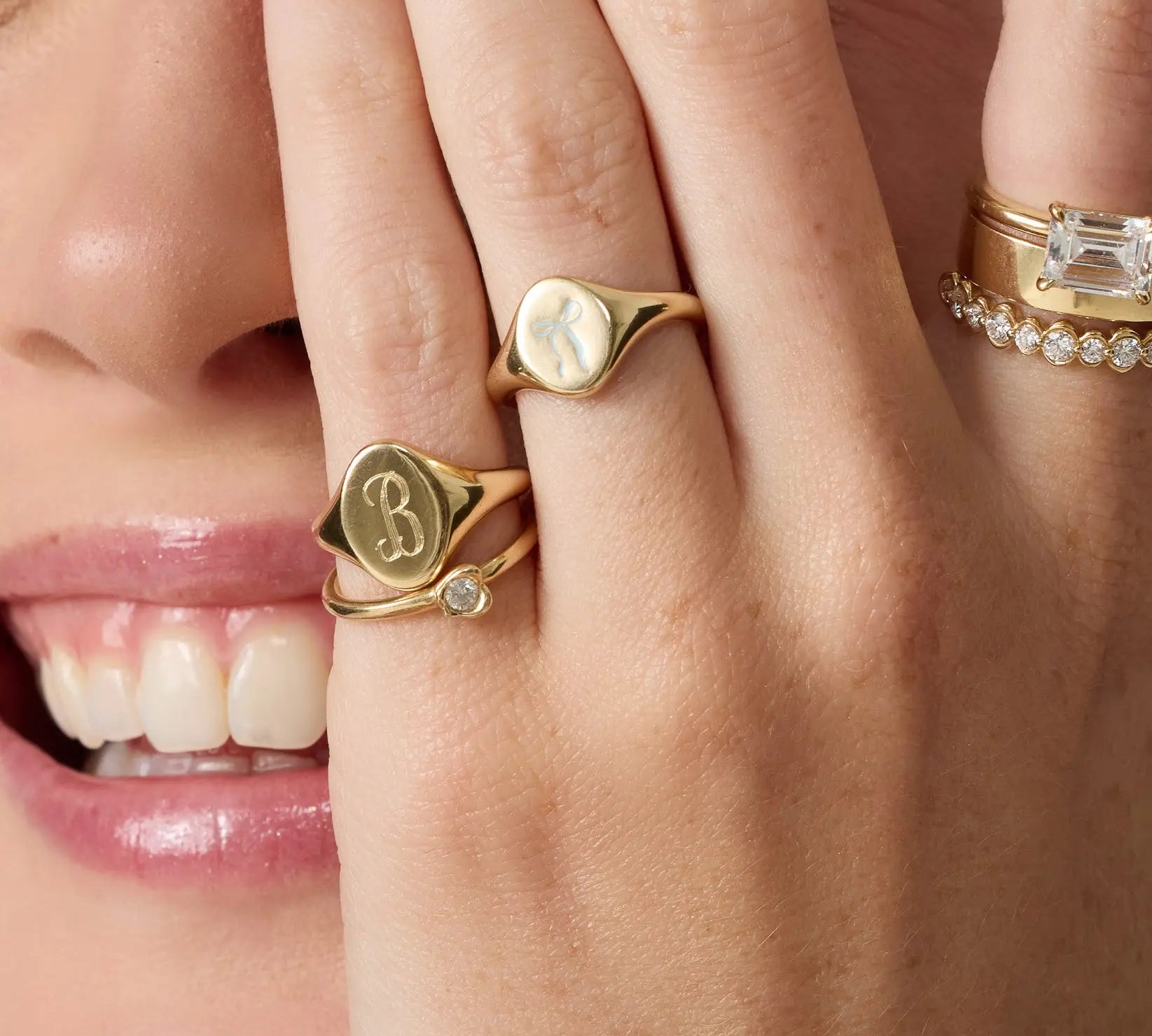Gold rings on a hand