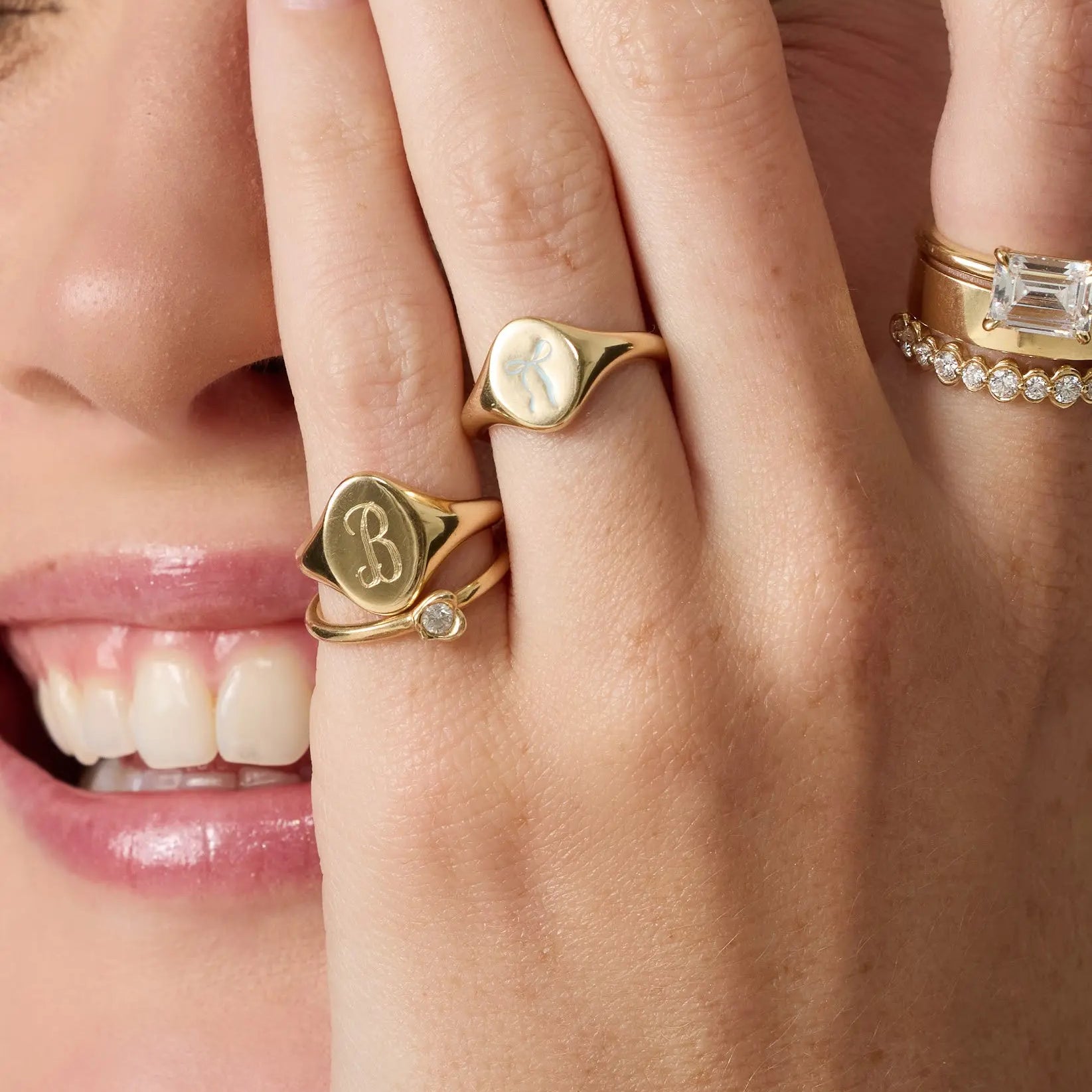Gold rings on a hand
