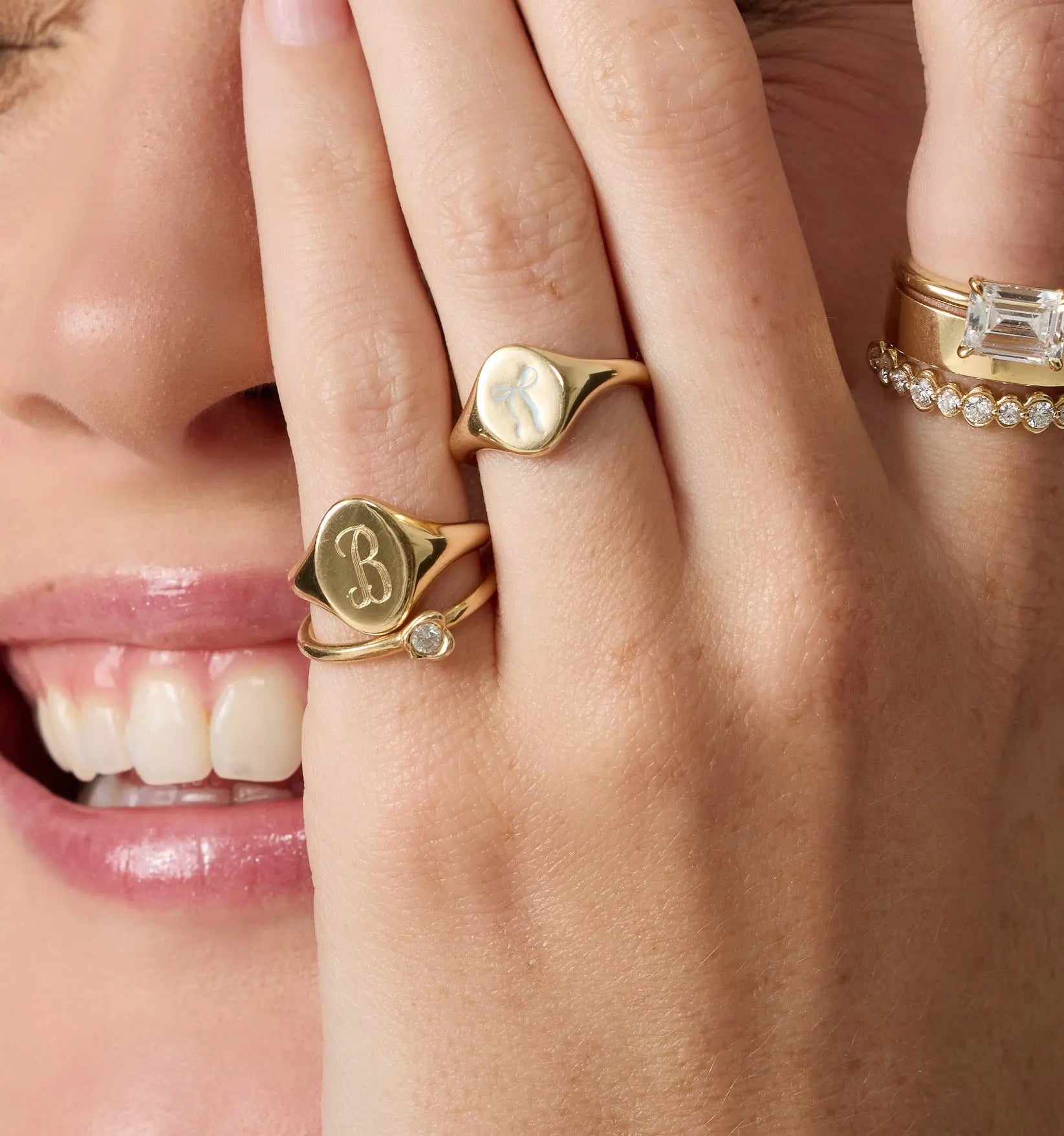 Gold rings on a hand