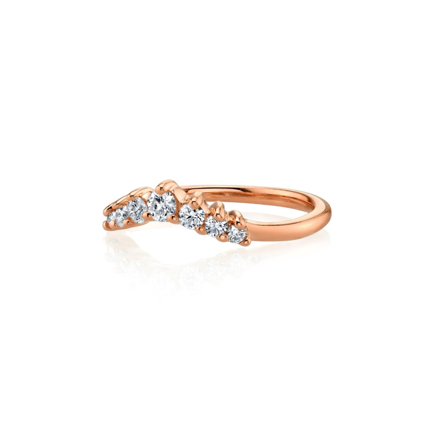 White Diamond Seven Stars Nesting Ring [Rose Gold flat]
