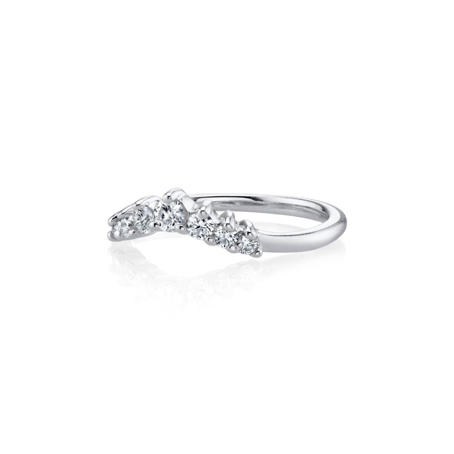 White Diamond Seven Stars Nesting Ring [White Gold flat]