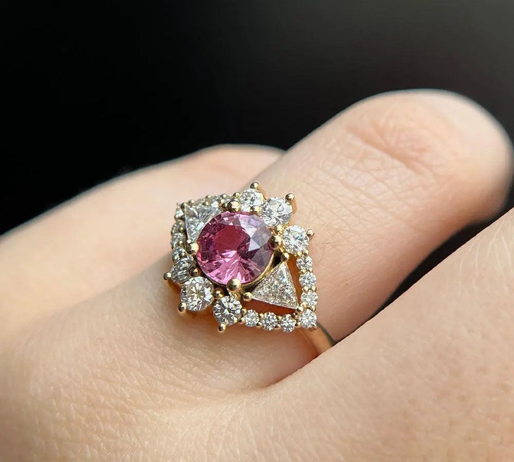 1.49ct Pink Sapphire Art Deco Ring - Marrow Fine