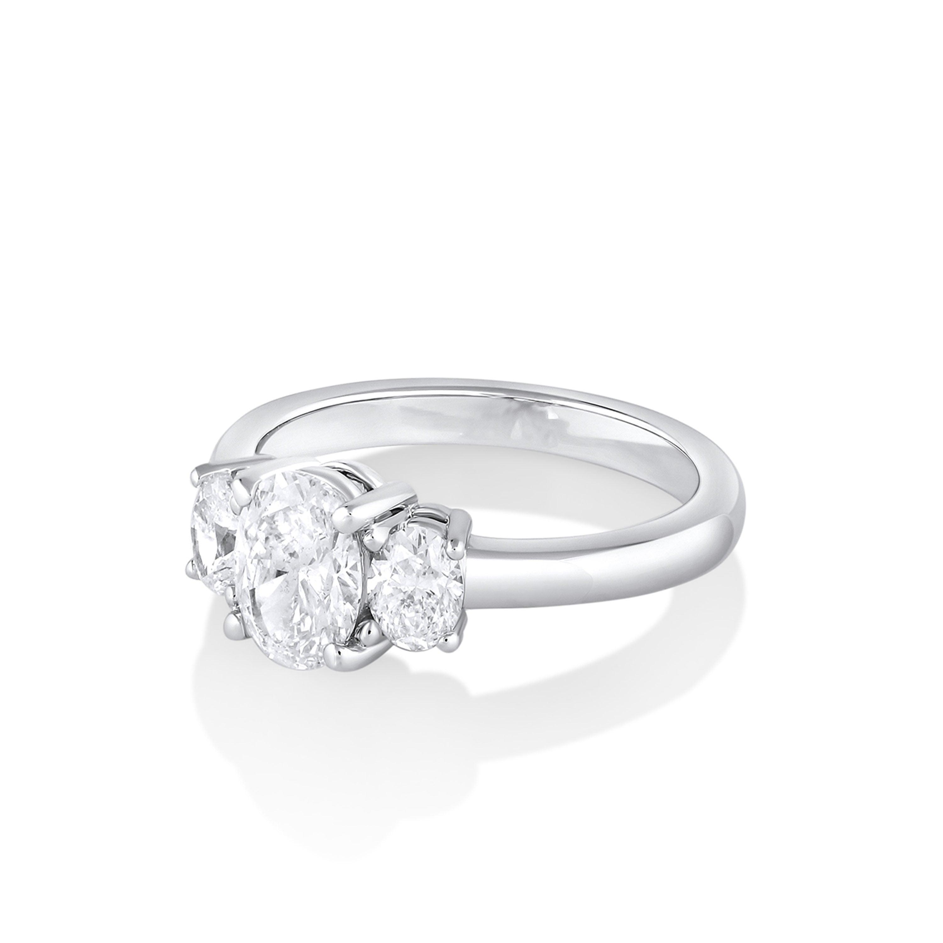 Marrow Fine Jewelry Three-Stone Oval Diamond Ring