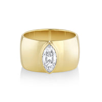 Marrow Fine Jewelry White Diamond Moval Cigar Engagement Ring [Yellow Gold]